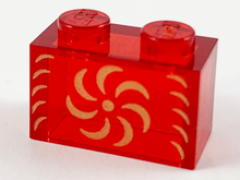 Plaatje in Gallery viewer laden, LEGO® onderdeel Steen met Motief Doorzichtig Rood 3065pb18