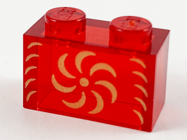 LEGO® onderdeel Steen met Motief Doorzichtig Rood 3065pb18