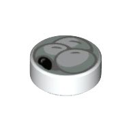 LEGO® los onderdeel Tegel Rond met Motief Wit 98138pb179