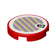 Plaatje in Gallery viewer laden, LEGO® los onderdeel Tegel Rond met Motief Rood 14769pb368