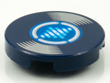 Plaatje in Gallery viewer laden, LEGO® onderdeel Tegel Rond met Motief Donkerblauw 14769pb386