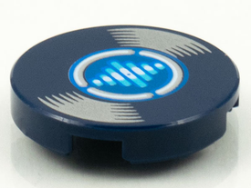 LEGO® onderdeel Tegel Rond met Motief Donkerblauw 14769pb386