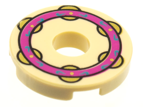 LEGO® onderdeel Tegel Rond met Motief Geelbruin 15535pb08