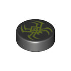 LEGO® los onderdeel Tegel Rond met Motief Zwart 98138pb185