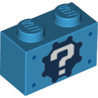 Plaatje in Gallery viewer laden, LEGO® onderdeel Steen met Motief Donker Azuurblauw 3004pb042
