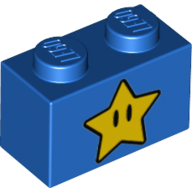 Plaatje in Gallery viewer laden, LEGO® los onderdeel Steen met Motief Blauw 3004pb216