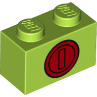 Plaatje in Gallery viewer laden, LEGO® los onderdeel Steen met Motief Limoen 3004pb213