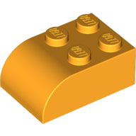 Plaatje in Gallery viewer laden, LEGO® los onderdeel Dakpan Gebogen Helder Licht Oranje 6215