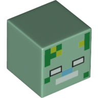 Plaatje in Gallery viewer laden, LEGO® los onderdeel Hoofd Aangepast Zandgroen 19729pb046