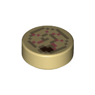 LEGO® onderdeel Tegel Rond met Motief Geelbruin 98138pb176