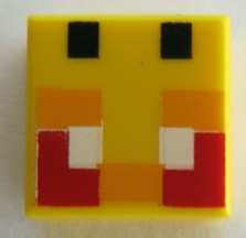 LEGO® los onderdeel Tegel met Motief in kleur Geel 3070pb200