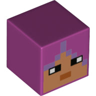 Plaatje in Gallery viewer laden, LEGO® los onderdeel Hoofd Aangepast Magenta 19729pb037