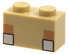 Plaatje in Gallery viewer laden, LEGO® los onderdeel Steen met Motief Geelbruin 3004pb226