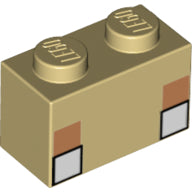 Plaatje in Gallery viewer laden, LEGO® los onderdeel Steen met Motief Geelbruin 3004pb226