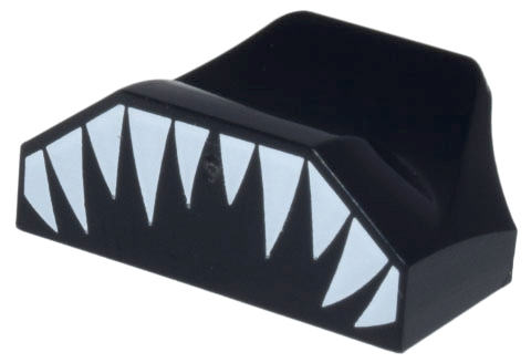 LEGO® onderdeel Dakpan Gebogen met Motief Zwart 47458pb05