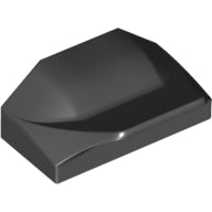 LEGO® onderdeel Dakpan Gebogen met Motief Zwart 47458pb05