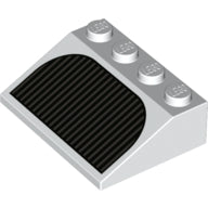 Plaatje in Gallery viewer laden, LEGO® los onderdeel Dakpan met Motief in kleur Wit 3297pb051