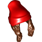 LEGO® los onderdeel Haar in kleur Roodachtig Bruin 52686pb03