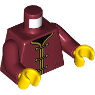Plaatje in Gallery viewer laden, LEGO® los onderdeel Lijf met Motief Donkerrood 973pb4187c01
