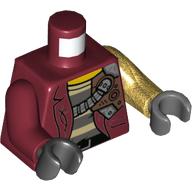 Plaatje in Gallery viewer laden, LEGO® los onderdeel Lijf met Motief Donkerrood 973pb4190c01