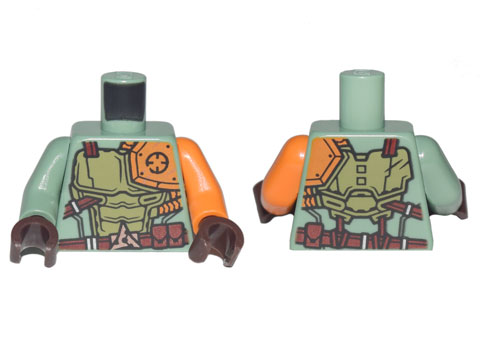 LEGO® los onderdeel Lijf met Motief Zandgroen 973pb4189c01