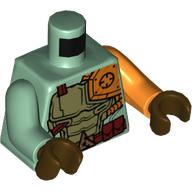 Plaatje in Gallery viewer laden, LEGO® los onderdeel Lijf met Motief Zandgroen 973pb4189c01
