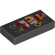 LEGO® los onderdeel Tegel met Motief Zwart 3069pb0878