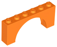 Plaatje in Gallery viewer laden, LEGO® los onderdeel Steen Boog in kleur Oranje 15254