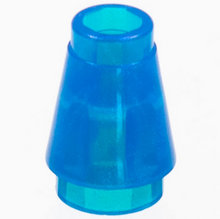 Plaatje in Gallery viewer laden, LEGO® onderdeel Kegel Doorzichtig donkerblauw opaal 4589b