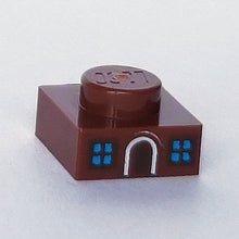 Plaatje in Gallery viewer laden, LEGO® onderdeel Plaat met Motief Roodachtig Bruin 3024pb021