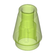 Plaatje in Gallery viewer laden, LEGO® los onderdeel Kegel Doorschijnend Helder Groen 4589b