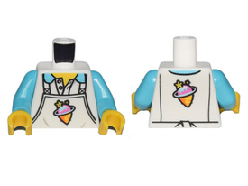 LEGO® los onderdeel Lijf met Motief Wit 973pb4184c01