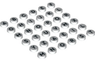 LEGO® los onderdeel Tegel Rond met Motief in kleur Wit 77486