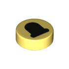 LEGO® Tegel Rond met Motief Helder Lichtgeel 98138pb253