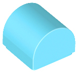 Plaatje in Gallery viewer laden, LEGO® los onderdeel Dakpan Gebogen Medium Azuurblauw 49307
