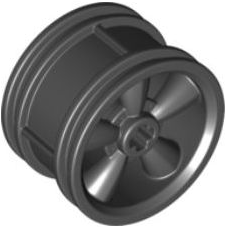 LEGO® los onderdeel Wiel in kleur Zwart 42716