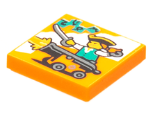 Plaatje in Gallery viewer laden, LEGO® los onderdeel Tegel met Motief Oranje 3068bpb1770