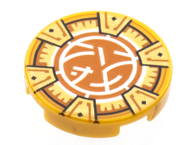 LEGO® onderdeel Tegel Rond met Motief Parel Goud 14769pb501