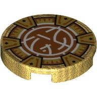 Plaatje in Gallery viewer laden, LEGO® onderdeel Tegel Rond met Motief Parel Goud 14769pb501