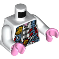 LEGO® los onderdeel Lijf met Motief Wit 973pb4333c01