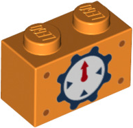 LEGO® los onderdeel Steen met Motief Oranje 3004pb229