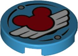 LEGO® Tegel Rond met Motief Donker Azuurblauw 14769pb420