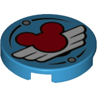 Plaatje in Gallery viewer laden, LEGO® Tegel Rond met Motief Donker Azuurblauw 14769pb420