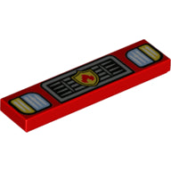 Plaatje in Gallery viewer laden, LEGO® los onderdeel Tegel met Motief in kleur Rood 2431pb704