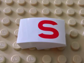 LEGO® los onderdeel Dakpan Gebogen met Motief Wit 24309pb004