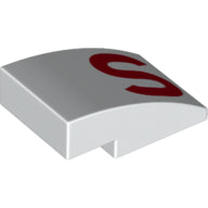 LEGO® los onderdeel Dakpan Gebogen met Motief Wit 24309pb004