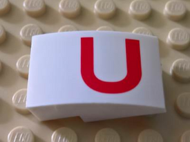 LEGO® los onderdeel Dakpan Gebogen met Motief Wit 24309pb003