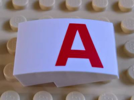 LEGO® los onderdeel Dakpan Gebogen met Motief Wit 24309pb005