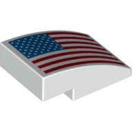 Plaatje in Gallery viewer laden, LEGO® los onderdeel Dakpan Gebogen met Motief Wit 24309pb006