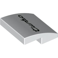 Plaatje in Gallery viewer laden, LEGO® los onderdeel Dakpan Gebogen met Motief Wit 15068pb333